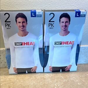 Men’s 32 Degrees Heat Long Sleeve Crew Neck Tops New in Box Set of 2 Size Large
